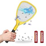 Wellgoo Large Electric Fly Swatter Bug Zapper, High Voltage Handheld Mosquito Killer, Fruit Fly, Insect Trap Racket for Indoor and Outdoor Control (2 AA Batteries Included)
