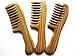 Myhsmooth Gsp-2w-wt Wide Tooth Wood Handmade Natural Green Sandalwood No Static Comb with Wavy Handle with Aromatic Scent for Detangling Curly Hair and Gift(7.4