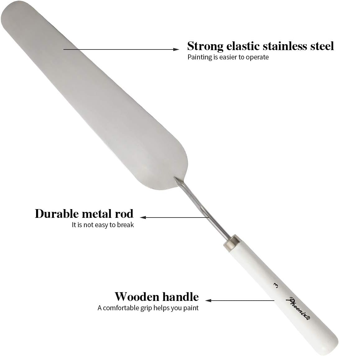 Gazeer Stainless Steel Artists Painting Knife - Palette Knives - Spatula Palette Knife Painting Mixing Scraper, Thin and Flexible Art Tools for Oil Painting, Acrylic Mixing, Etc.