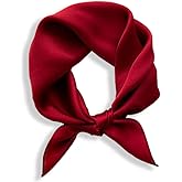 Lenvowela Mulberry Silk Scarfs Women Small Square Scarf 21" x 21" Breathable Lightweight Neckerchief Headscarf