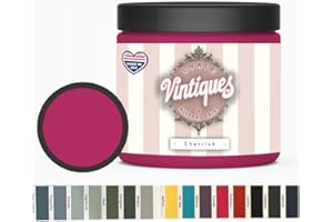 Vintiques Chalk & Mineral Paint plus color card, Matte Finish- Easy Application for DIY Projects - Furniture, Wood, Metal, Home Decor and More, Cherish, 8oz