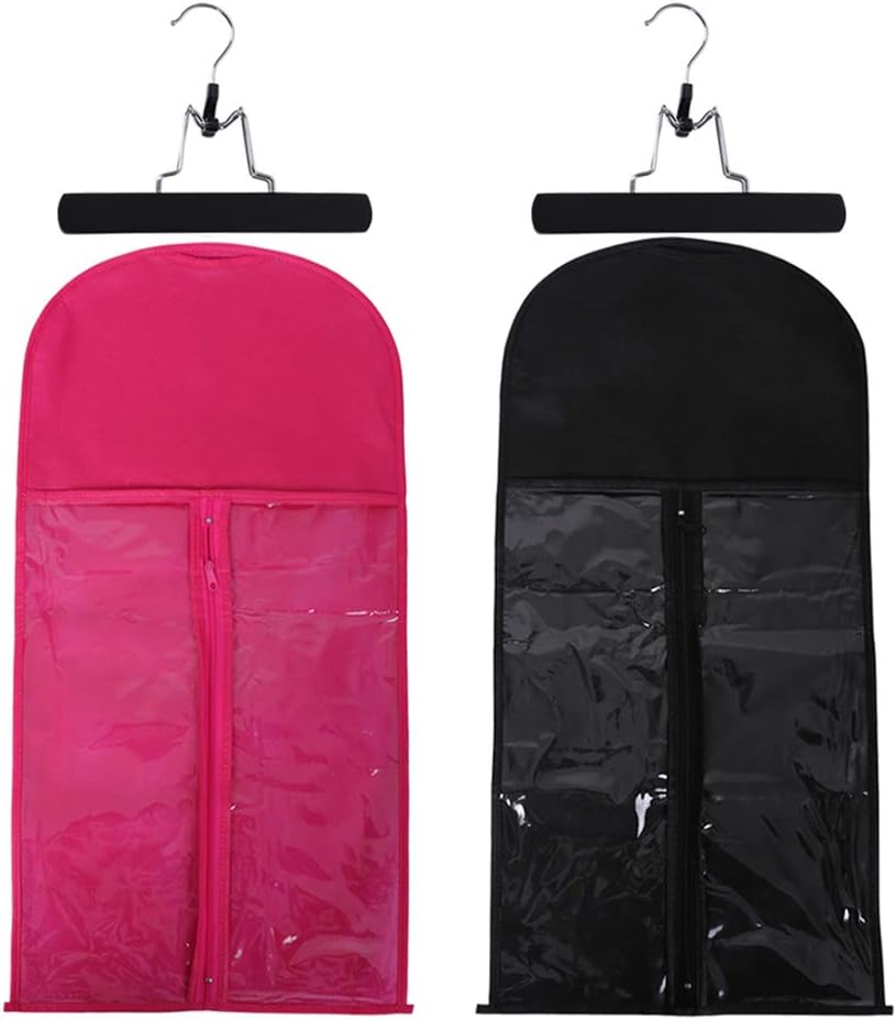 2 Pack Hair Extension Storage Bag with Hanger Holder Holder Dust Proof