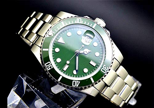 Tickwatch Parnis 40mm Submariner Estilo Verde Bisel de Cerámica Esfera Verde Cristal Zafiro Reloj Mecánico Automático… - Imagen 4