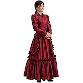CosplayDiy Victorian Red Dress for Women Civil War Ball Gown Edwardian Dress Historical Costume