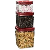 ClickClack 623301 Cube Storage Container with Red Lids, Set of 3