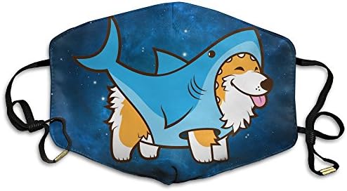 AlioaI Corgi In A Shark Cute Unisex Dust Allergy Flu Masks Washable Activated Carbon Breath Healthy Safety Mouth Masks