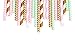 125 PCS Paper Straws Pink Gold Mint Green Stripe Chevron Wave Assorted Collection Drink Decoration - Boxed 5 Individual Pack