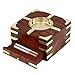 Large Decorative Wooden Ashtray with Cigarette Storage Case Box