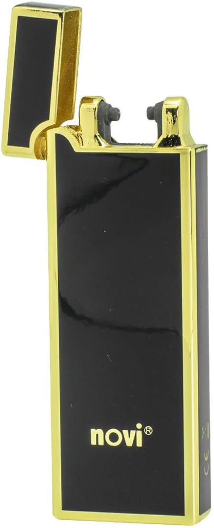 NOVI Motion Plasma Lighter, New Generation Windproof and Flameless Electronic Lighter, USB Rechargeable Electric Arc Cigarette Lighter - Black & Gold