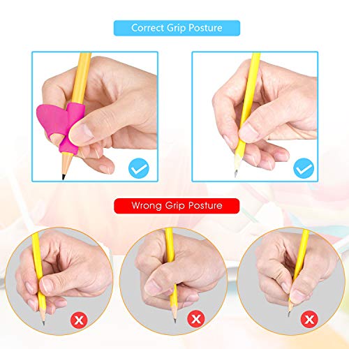 Pencil Grips 6 Pieces Children Pencil Holder Grips Silicone Pen Writing Grip Posture Correction Tool for Students Kindergarten Kids Handwriting