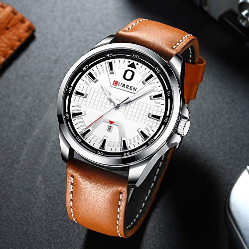 Curren Reloj de pulsera para hombre con calendario, manecillas luminiscentes, reloj de cuarzo, clásico, exquisito estuche de aleación, resistente al agua - Imagen 4