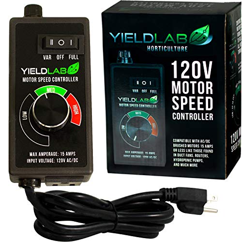 Yield Lab Variable Fan Speed Controller 3 Settings for Grow Tent and HVAC Intake and Exhaust Duct Fan Ventilation System