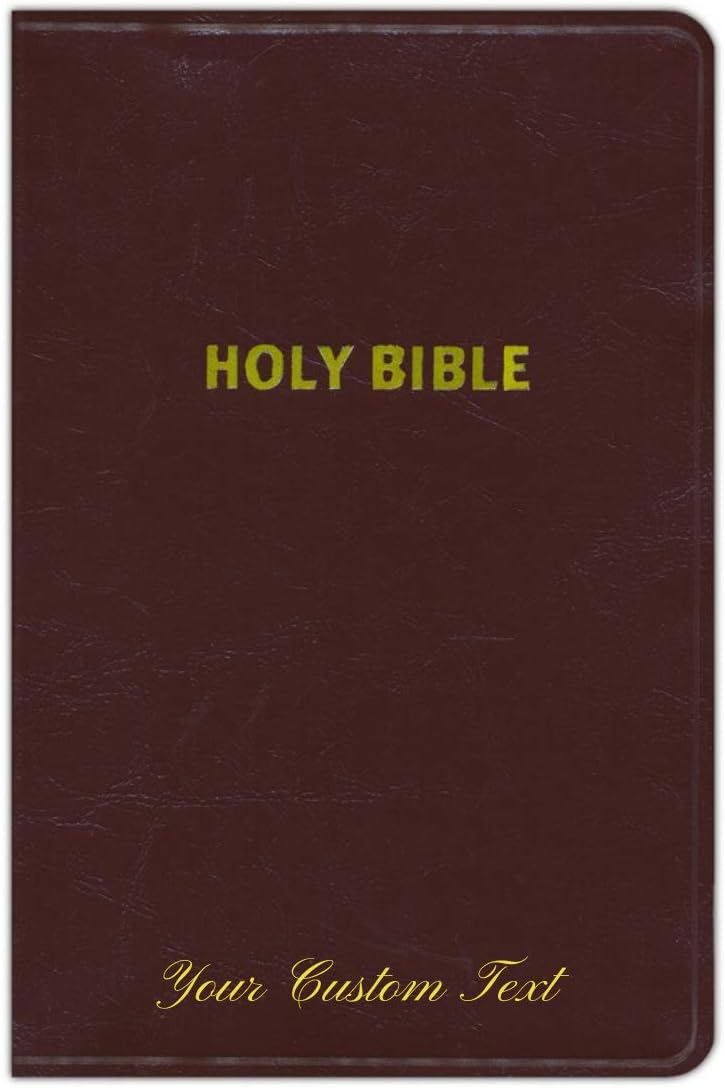 Amazon Com Personalized Bible Custom Text Your Name Nasb Giant Print Holy Bible Bonded Leather Burgundy New American Standard Bible Custom Made Gift For Baptisms Christenings Birthdays Celebrations
