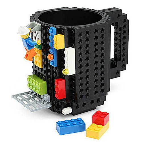 Build-On Brick Mug Coffee Cup DIY Type Plastic Creative Building Blocks Coffee Tea Beverage Drinking Funny Gift