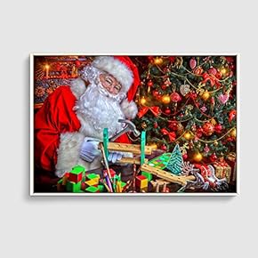 Framed Canvas Home Artwork Decoration Merry Christmas Canvas Wall Art for Living Room, Bedroom - 16x24 inches