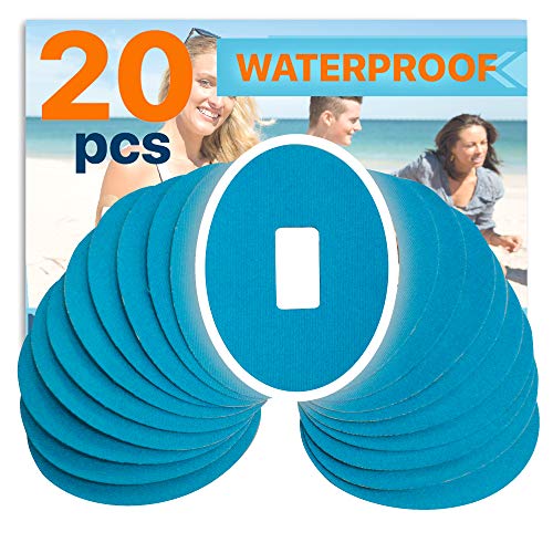 FixiC Patches for G4 G5 - Waterproof Adhesive - Oval - Pre Cut - Best Fixation for G4 G5 - Pack of 20 (Blue)