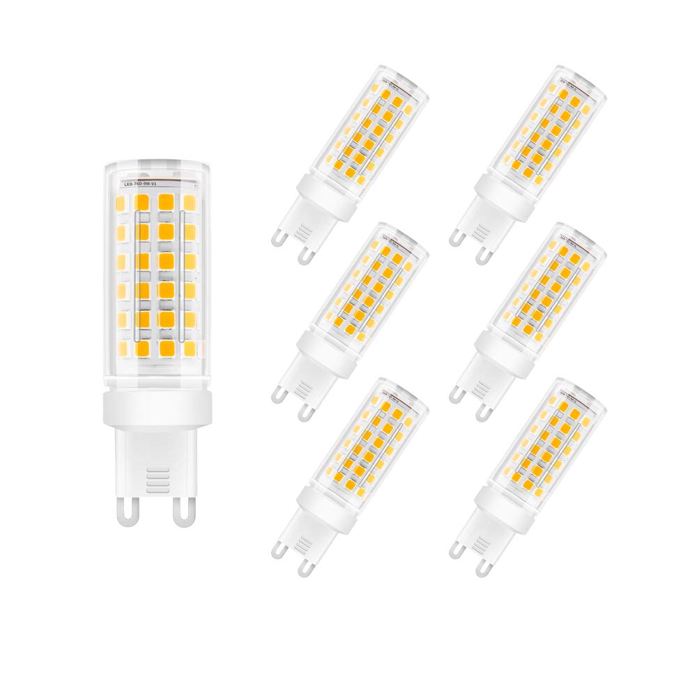 G9 LED Light Bulb, 9W (70W Halogen Equivalent),G9 Bulbs for Home Lighting, SMD 2835 LED Lamps 700LM AC220V-240V, Non-Dimmable, LED Bulb Warm White 3000K,6-Pack