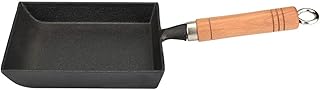 Tamagoyaki Japanische Omelettpfanne/Eierpfanne, Mini-Bratpfanne Eisen-Omeletttopf Tamagoyaki Holzgriffpfanne Funktioniert auf Gas-, Halogen-, Keramik- und Induktionskochfeldern