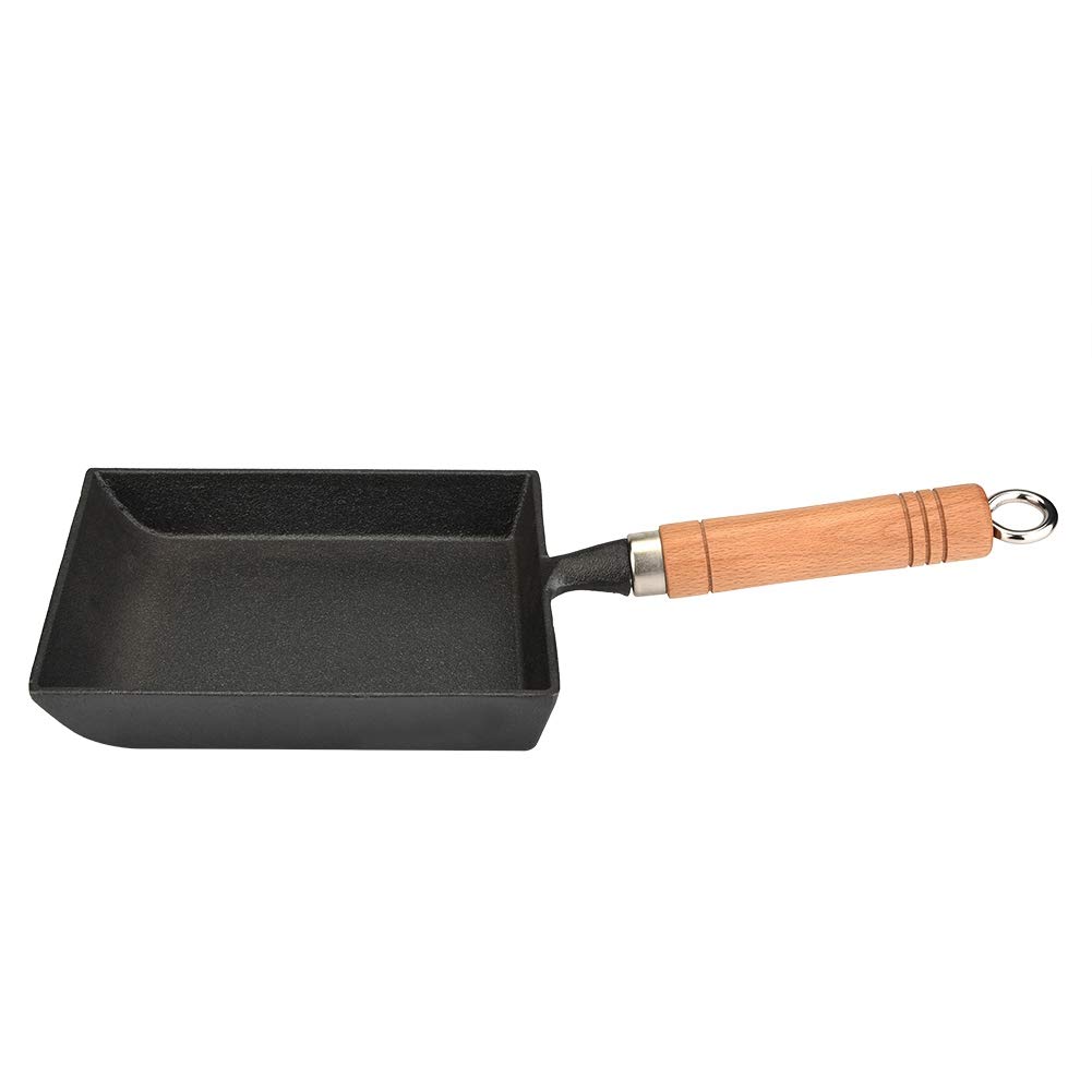 Photo 1 of Vikye Tamagoyaki Japanese Omelette Pan/Egg Pan, Mini Frying Pan Iron Omelette Pot Tamagoyaki Wooden Handle Pan Works on Gas, Halogen, Ceramic & Induction Cooktops