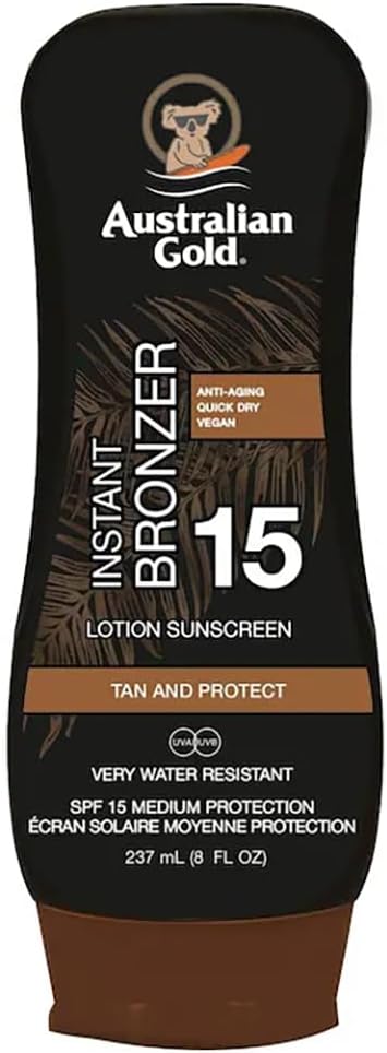 Australian Gold Sun Lotion SPF 15 with Instant Bronzer 237 ml