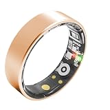 Fuomuto Smart Ring Health Tracking, Sleep Tracking, Heart Rate, Blood Oxygen, Blood Pressure,Fitness Ring, Activity Monitoring, 5 Days Battery, 5ATM Waterproof, No Subscription (Gold, 7#)