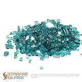 Starfire Glass 10-Pound Fire Glass 1/2-Inch Caribbean Blue Reflective
