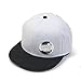 The Vintage Year Urban Flat Bill Snapback Blank Hawaiian Two Tone Cotton Adjustable Hip Hop Hats Baseball Caps (Black/White)