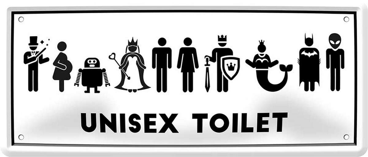 N / A unisex toilet toilet toilet 28 x 12 cm saying decorative tin sign 1072