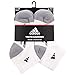 adidas Boys' YTH VERT Stripe 6-Pack Quarter, White/Black/Light Onix, Medium