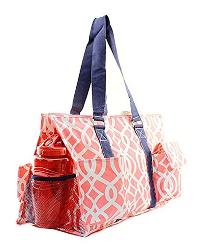 N. Gil All Purpose Organizer 18" Large Utility Tote Bag (Vine Mint Green)