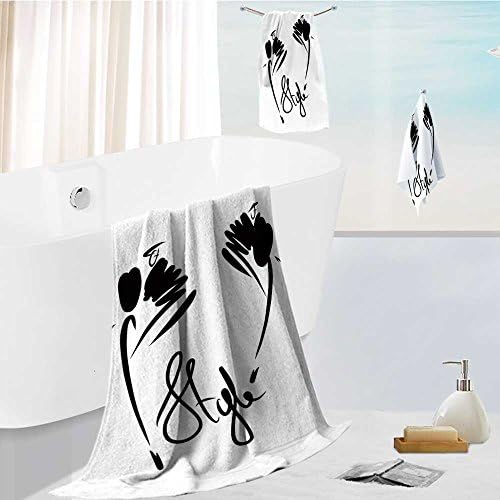 3 Bath Towels New Style Cotton Printing fashion models sketch hand drawn stylized silhouettes isolated on white vector fashion Soft Cotton Like Bath Towel Sets