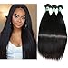 Msbeauty 10A Peruvian Hair Straight 3 Bundles(12 14 16 inch) Weave Hair Human BundlesTatol 300g Natural Color Tangle-free