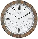 River City Clocks 15 Inch Indoor/Outdoor Tile Clock with Time, Temperature, and Humidity - Model # 1012-15
