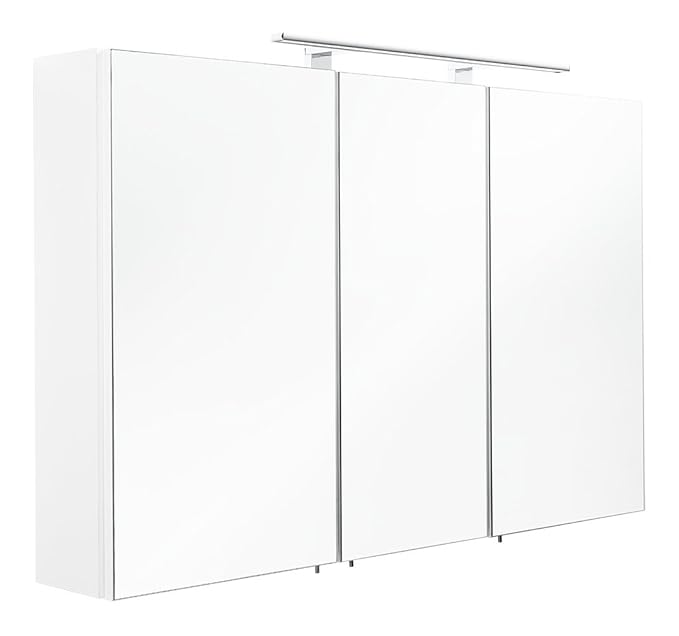 Posseik Spiegelschrank MDF Weiß 110 cm l x 16 cm b x 68 cm h