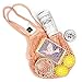 Tidawave Net Shopping Bag Cotton Market String Reusable Net Shopping Tote with Long Handles Washable Mesh Fruit Vegetable Pack of 2 (Natural + Macaron) by Tidawave