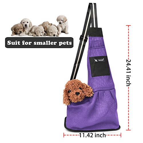 kiwitatá Small Dog Cat Pet Sling Carrier Bag Hands Free Adjustable Puppy Single Shoulder Travel Tote for Cats Dogs Bunny - Thumbnail 3