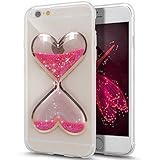 Urberry Iphone 4/4S Case, Clear Gel Liquid Case, Sparkle Love Heart, Creative Design Flowing Liquid Floating Luxury Bling Glitter Sparkle Hard Case for iPhone 4s/4 with a Screen Protector