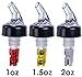 Automatic Measure Liquor Pourers, 1.5 Ounce, Yellow Tail Black Collar Clear Spout and 1 PNW Pocket Corkscrew, 6 Pack, Clear