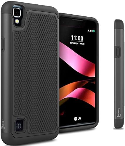 Compatible for LG Tribute HD Case, LG X Style Case CoverON® [HexaGuard Series] Slim Hybrid Hard Phone Cover Case for LG Tribute HD/X Style - Black