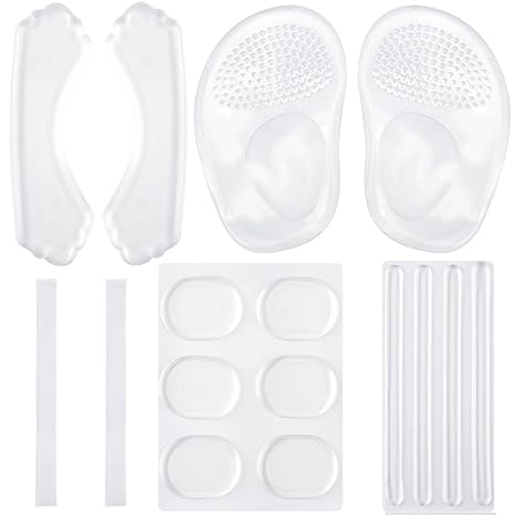 SOUMIT 5 Paar Silikon-Gel High Heels Pads | Weich Komfortable Vorfuß Pad, Unsichtbar Schnürsenkel, Fersenhalter Kissen, Schuh
