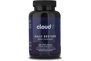 CLOUD9 BY REBOUND Cloud9 Daily Restore – Liver Detox & Recovery Supplement with Milk Thistle, NAC & B-Vitamins – Energy, Focus & Nutrient Support After Drinking – 120 Capsules – Made in USA