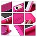 Nouske iPhone 6 Plus/iPhone 6S Plus Smart Touch Case S-View Window Flip Cover/Magnetic Closure/Stand/TPU bumper/360 Protection, Hot Pink Fushia
