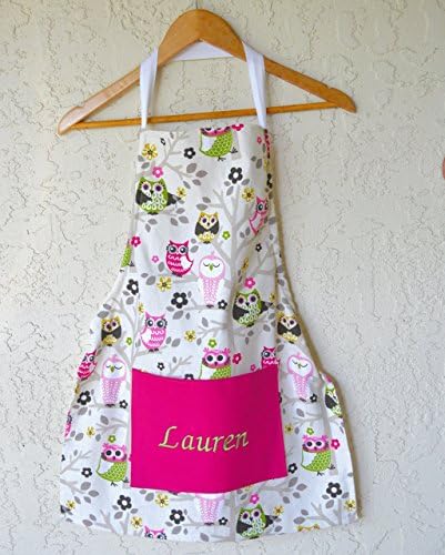 Girls apron personalized includes name fits sizes 3-6 through 8-10!