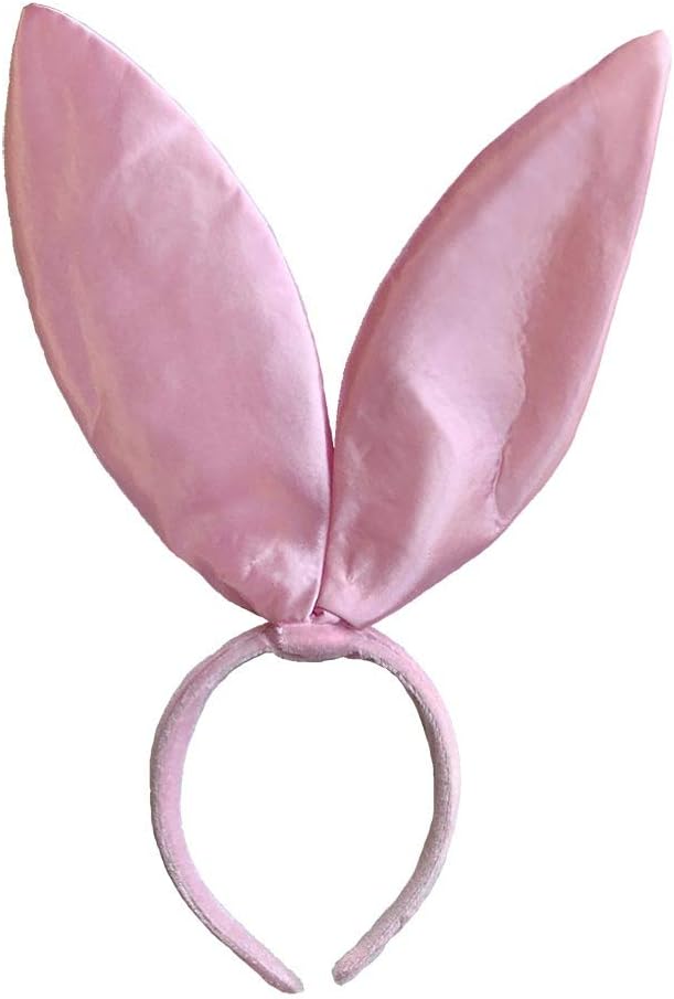 Pink Satin Bunny Ears Headband