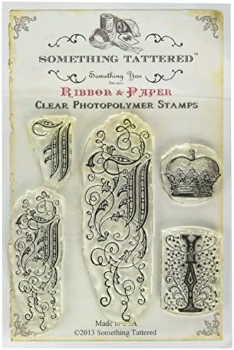 Something Tattered I Initial Monogram Clear Stamps, 4 by 4-Inch