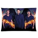 Supernatural TV Series Jensen Ackles Jared Padalecki Misha Collins Personalized Rectangle Pillow Case 24x16 (one side)