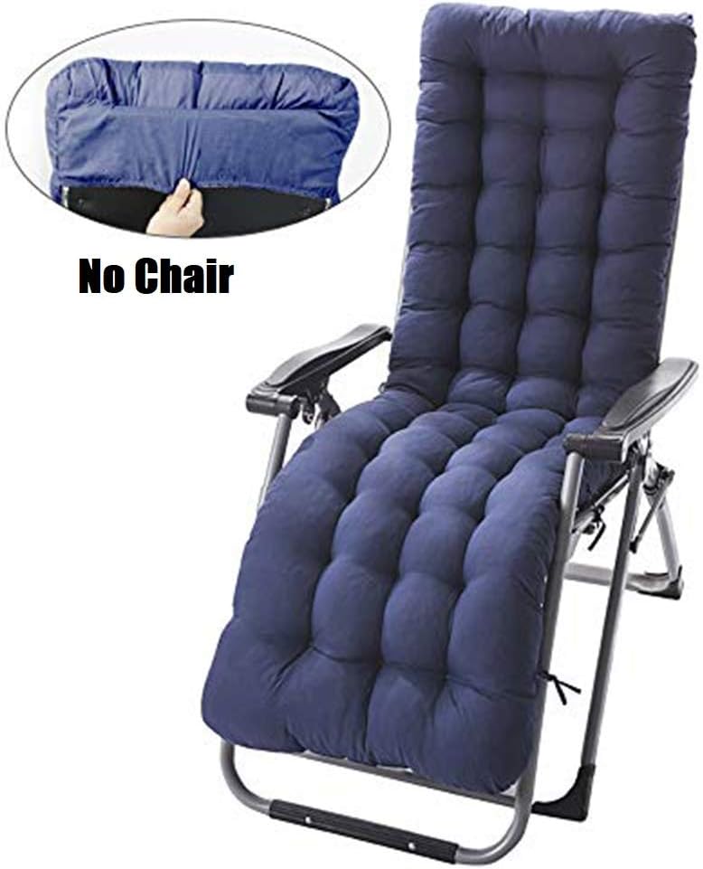 ZhongYe Sun Lounger Cushion Pads Replacement with Non-Slip Top Cover Garden Patio Thick Chair Recliner Relaxer Pad (blue)