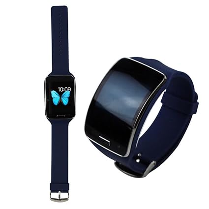 Oksell® Replacement Smartwatch Wrist Band Strap TPU Loop Type Closure For Samsung Galaxy Gear S R750 (Navy)