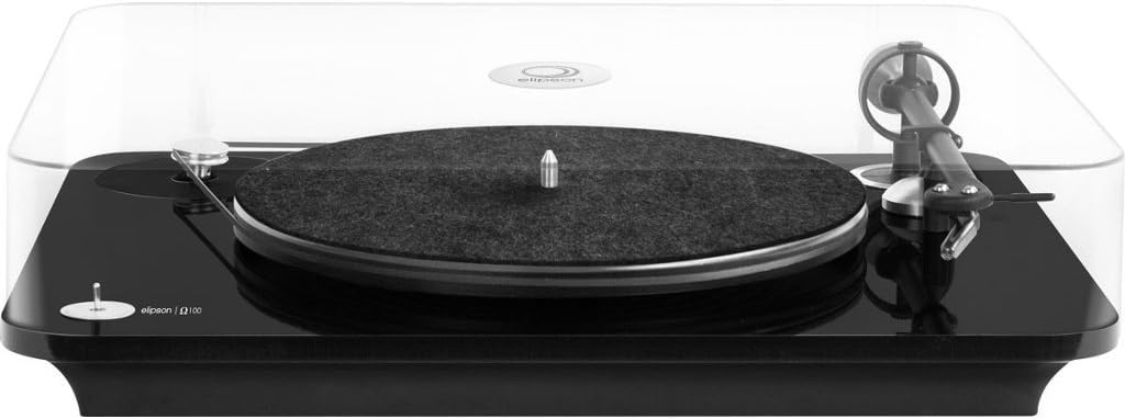 Elipson Omega 100 Turntable with Ortofon OM10 Cartridge RIAA MM/MC Phono Preamp - Black