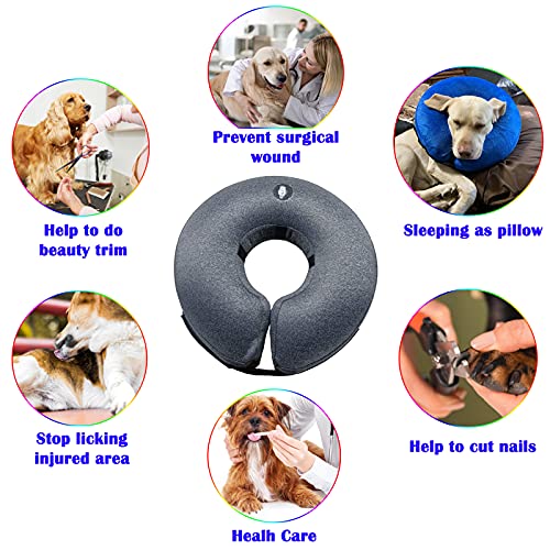 Katoggy Inflatable Dog Recovery Collar, Soft Blowup Protective Recovery Dog Cone, Pet Donut